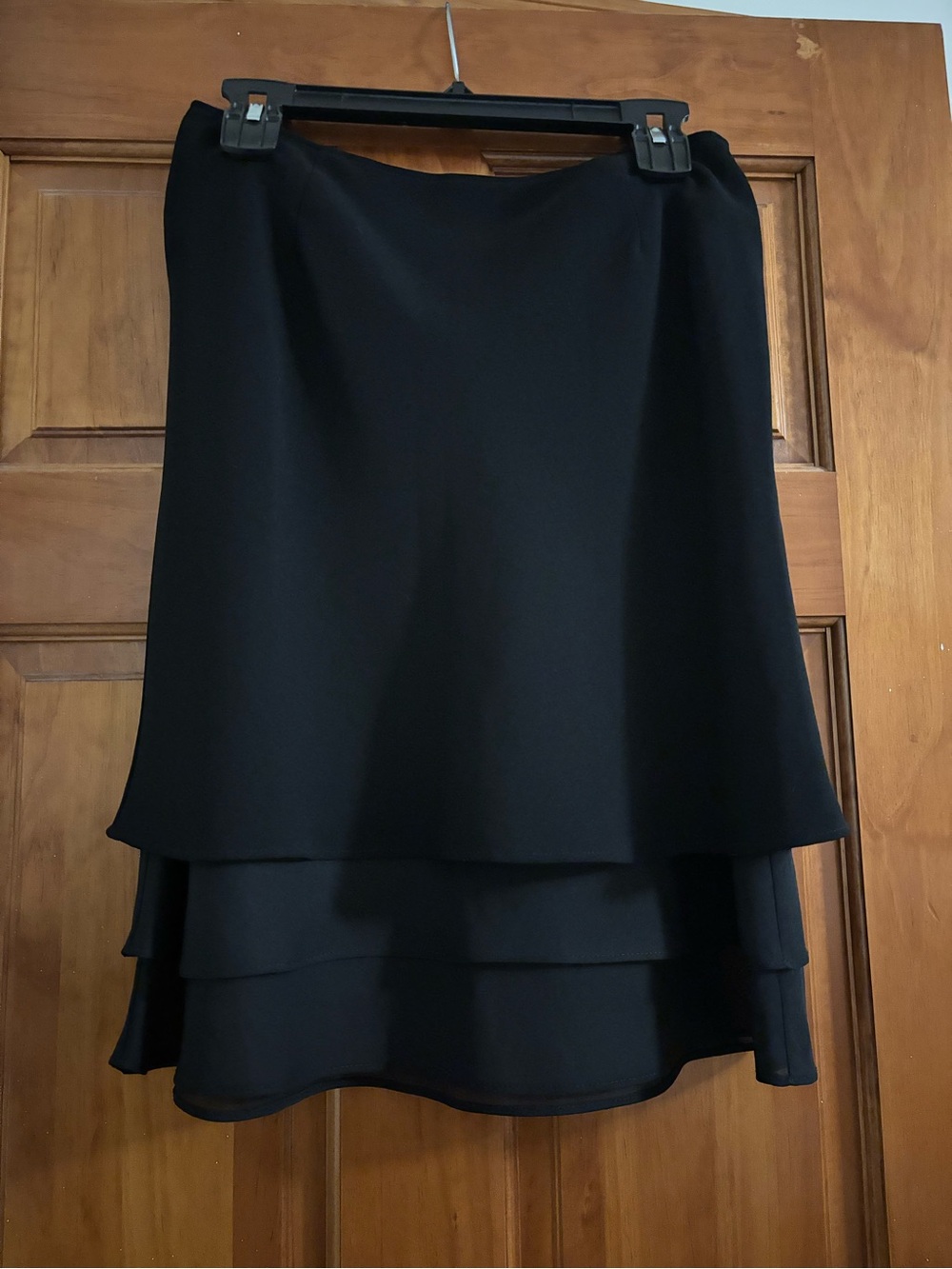Michele Black Layered A-Line Skirt